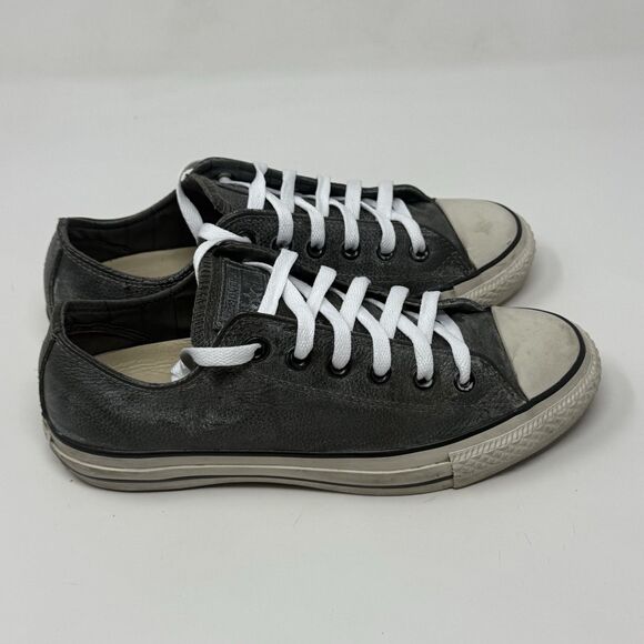 Converse John Varvatos Sneakers Womens 7.5 Gray Leather Distressed Lace Up Shoes - Picture 3 of 16